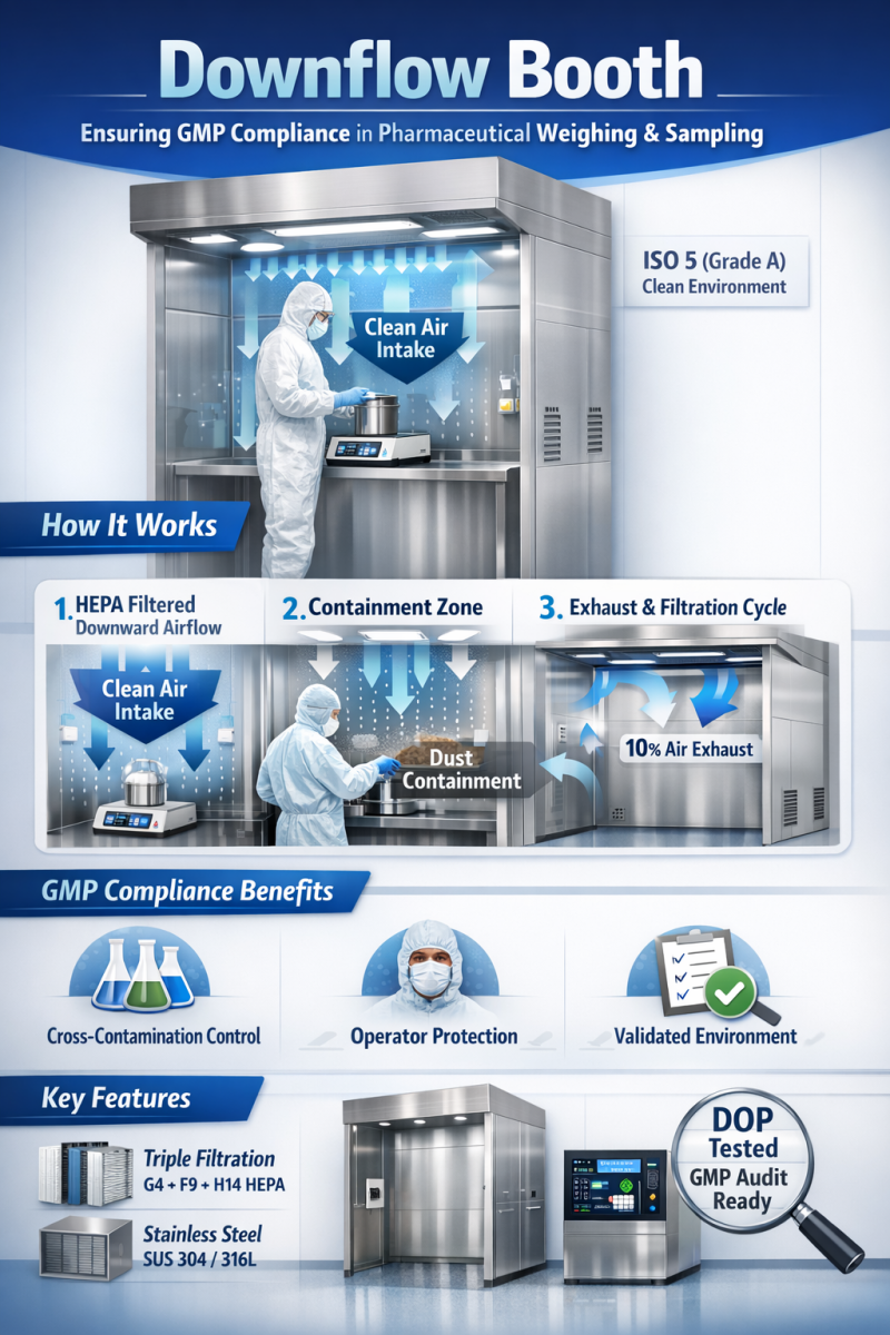 GMP Downflow Booth Working Principle | Weighing & Sampling Booth for ...