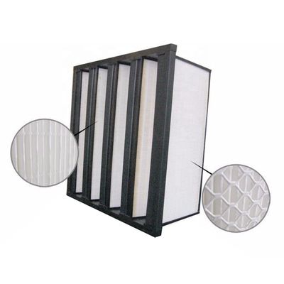Plastic Frame 2850m3/h V Bank F6 Cleanroom Air Filter 1000g Dust Holding