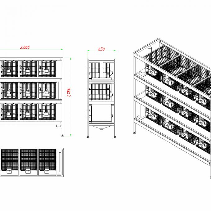 Laboratory Rabbit Cage System | SUS304 Stainless Steel Rabbit Housing ...